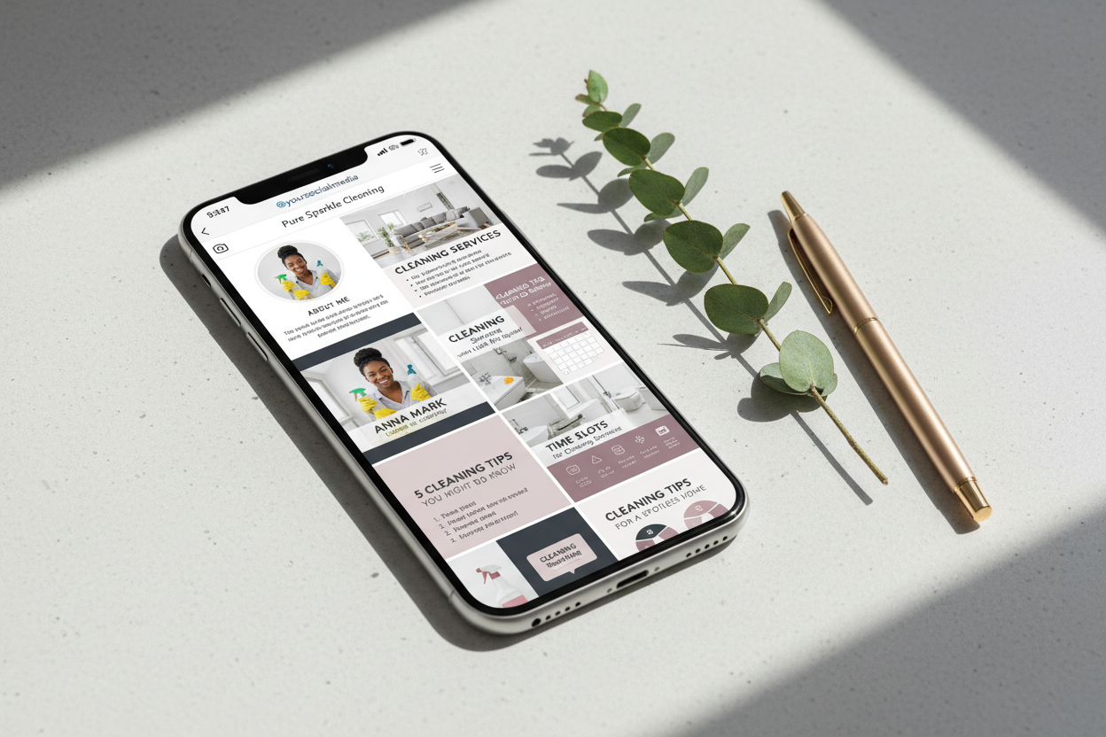 230 Cleaning Business Instagram Templates - Instagram Usage Mockup