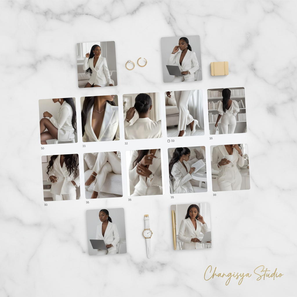 50 Melanin Girl Boss Stock Images - Flat Lay Mockup