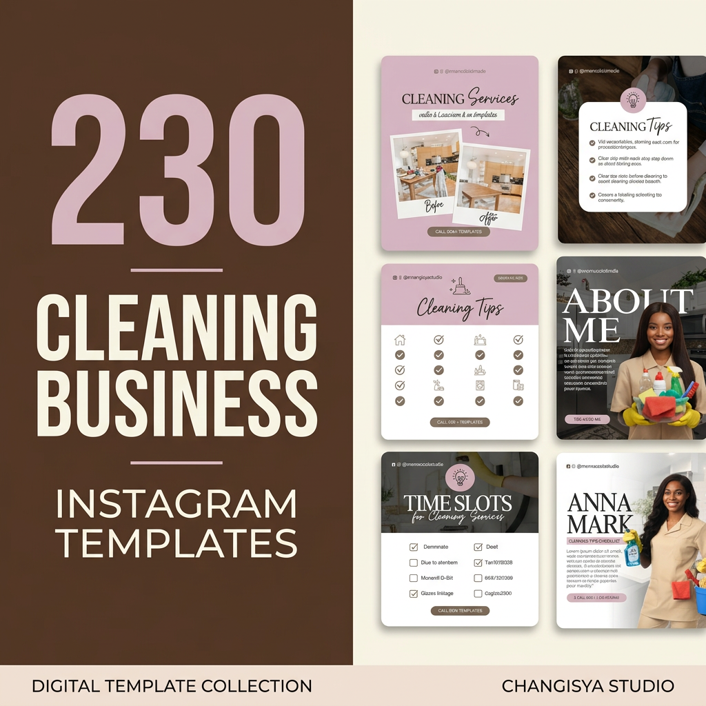 230 Cleaning Business Instagram Templates bold editorial variation
