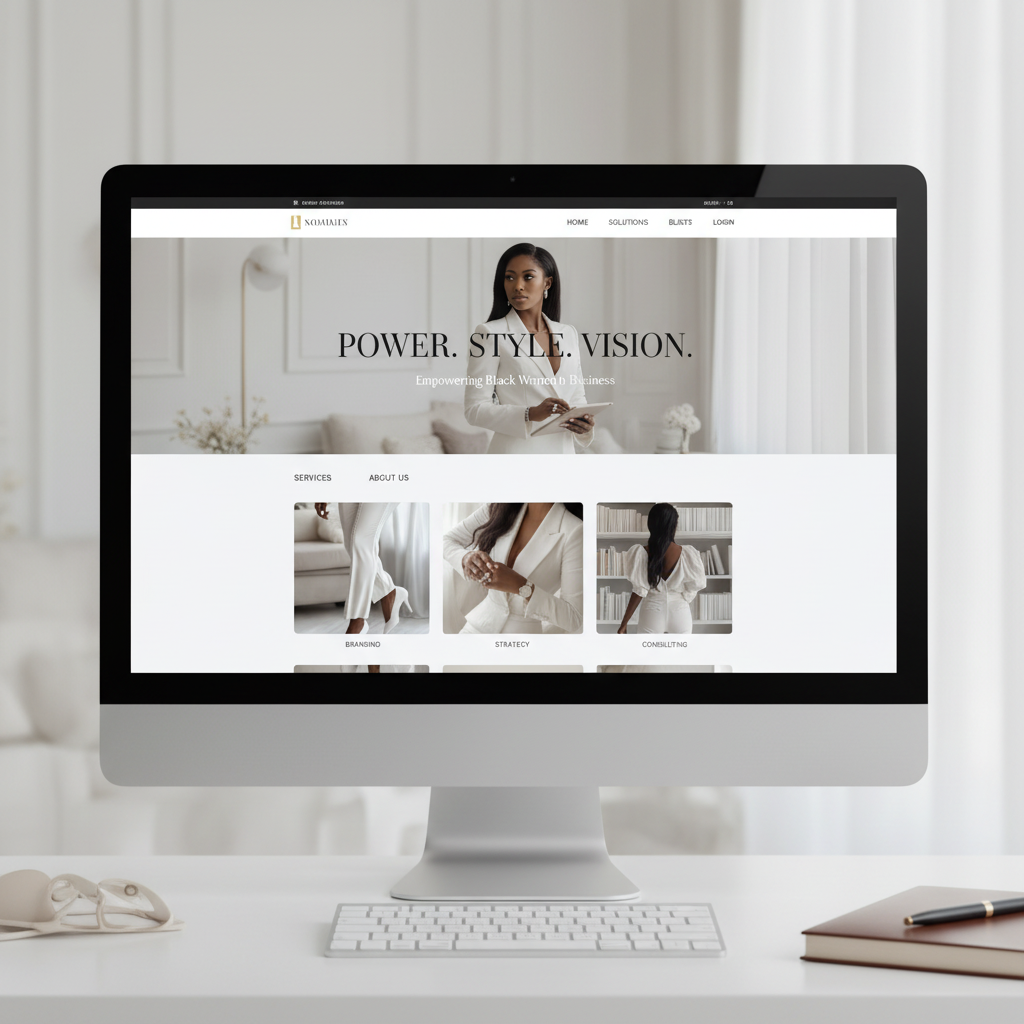 50 Melanin Girl Boss Stock Images - Website Mockup