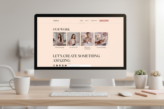 Social media manager website template portfolio and contact section